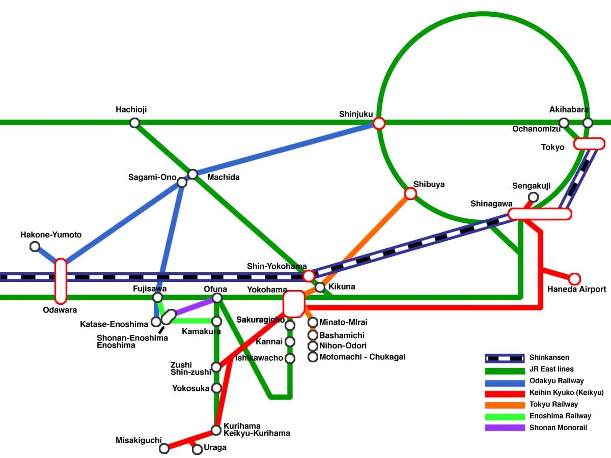یوکوہاما لائن کا نقشہ
